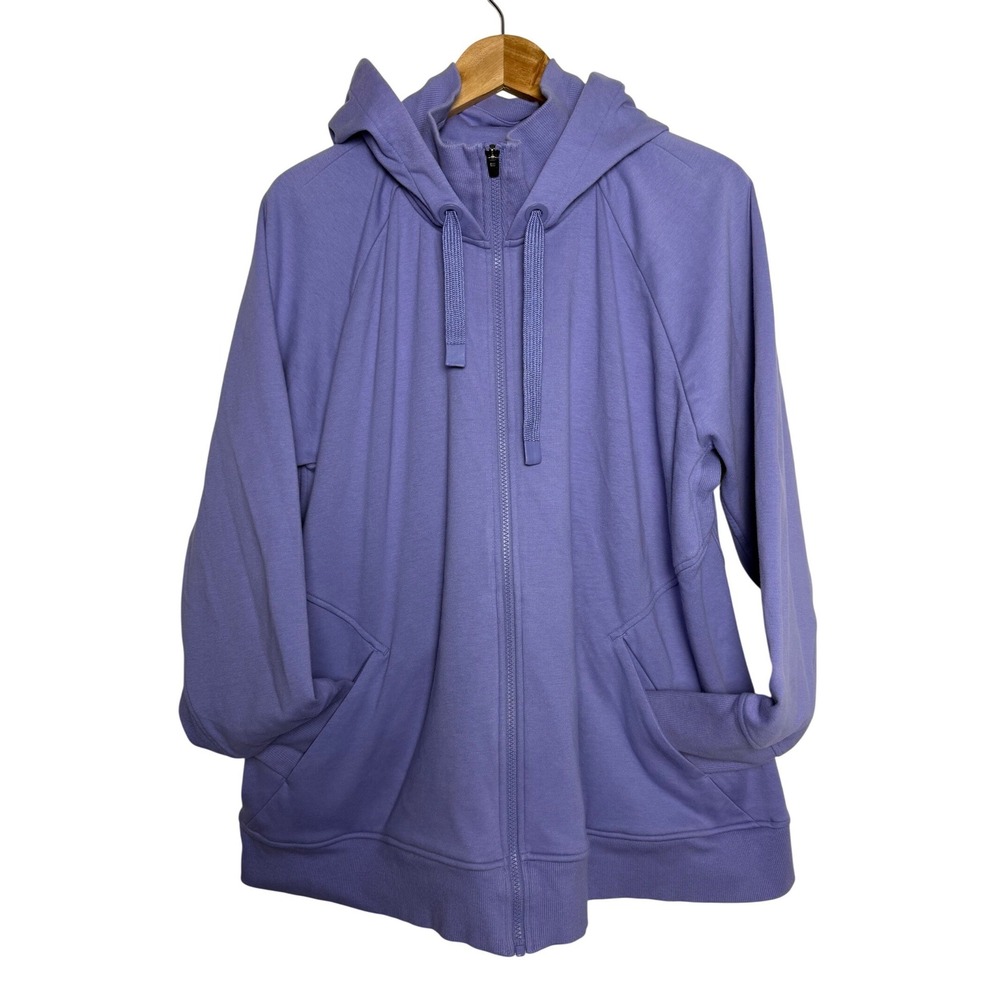 Athleta Hoodie Womens 3X Triumph Full Zip Purple Thumbhole Pocket EUC
